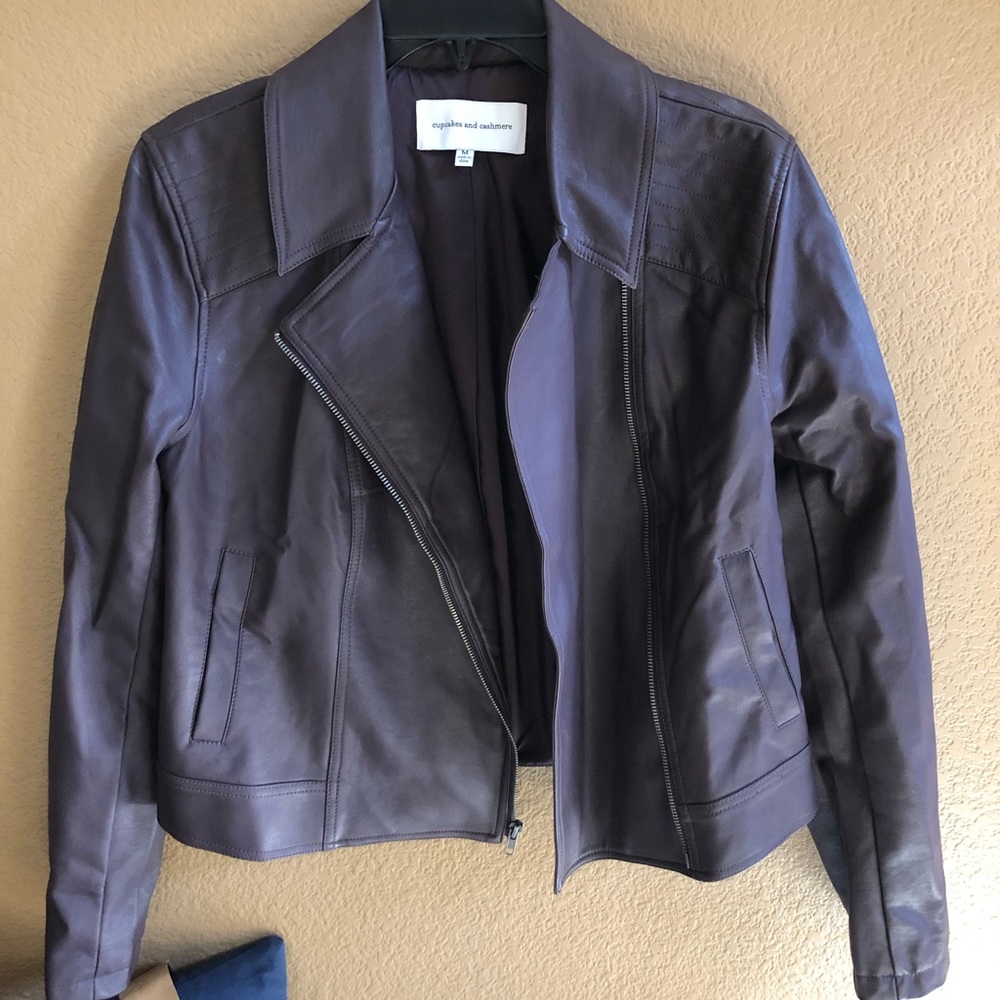 Purple Eggplant Leather Jacket